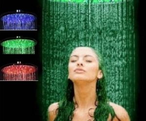 Fontana Oil Rubbed Bronze Bathroom Rain Shower Set With LED Color