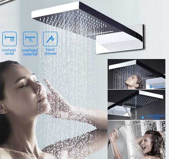 Gold Plated Bathroom Wall Mount Soild Brass Two ways Shower Head, All in One Installation Manuals