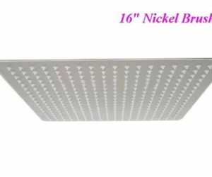 16″ Nickel Brushed Rainfall Shower Head Ultrathin Square Shower Head