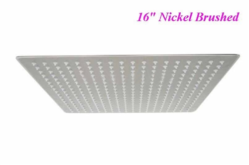 16&Prime; Nickel Brushed Rainfall Shower Head Ultrathin Square Shower Head, All in One Installation Manuals