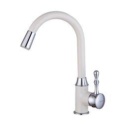 Atenas Deck Mounted Kitchen Sink Faucet with White & Chrome Finish, All in One Installation Manuals