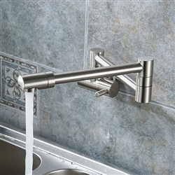 Puriscal Double Joint Wall Mounted Stainless Steel Kitchen Sink Faucet, All in One Installation Manuals