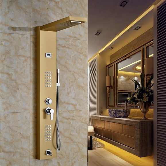 Fontana Gold Finish Massage Shower Panel, All in One Installation Manuals