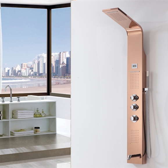 Fontana Rose-gold Stainless Steel Shower panel, All in One Installation Manuals