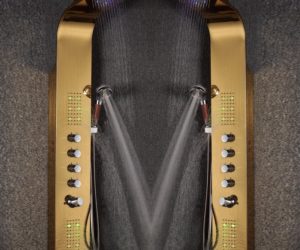 Primo Pulsating Massage Shower Panel Gold Plated