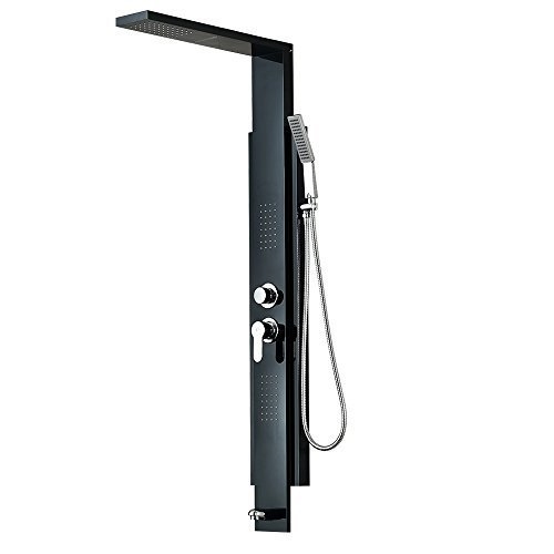 Sintra Stainless Steel Black Shower Panel System with Rainfall Shower & Body Massage Jets, All in One Installation Manuals