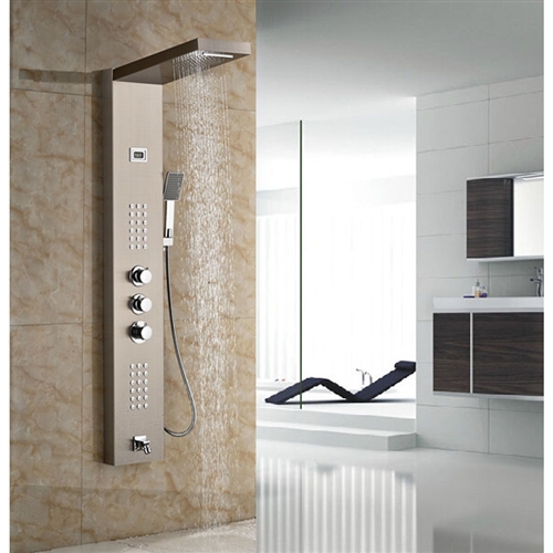 Trio Thermostatic Brushed Nickel Shower Panel, All in One Installation Manuals
