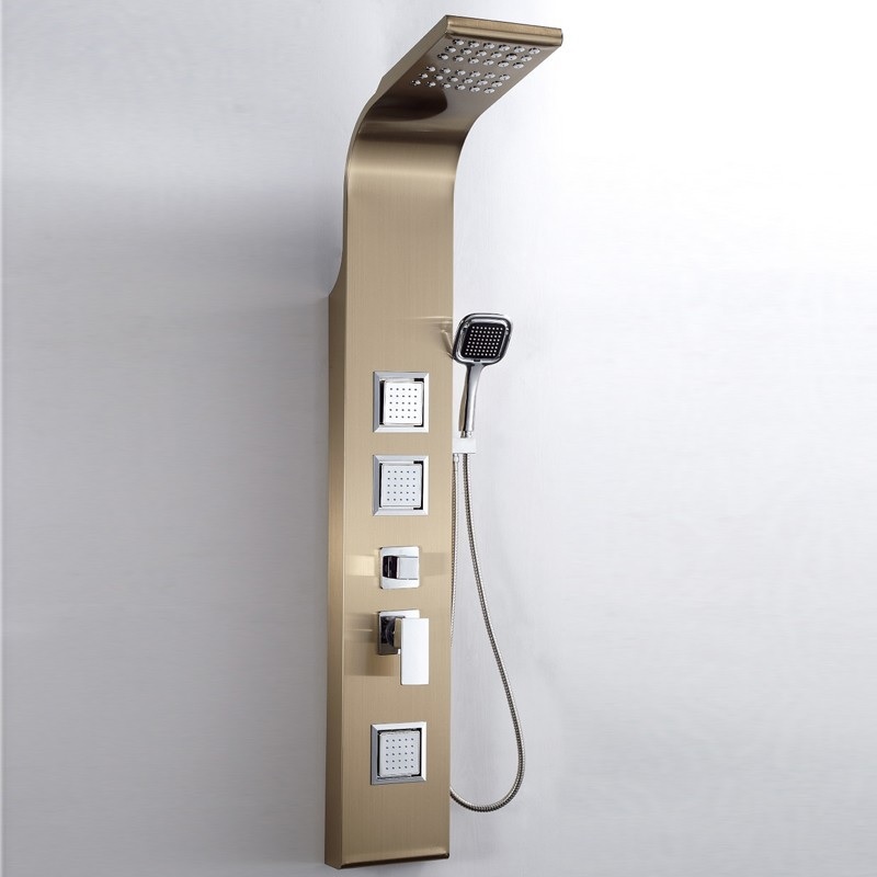 Venice Massage Shower Panel Champaign Gold, All in One Installation Manuals