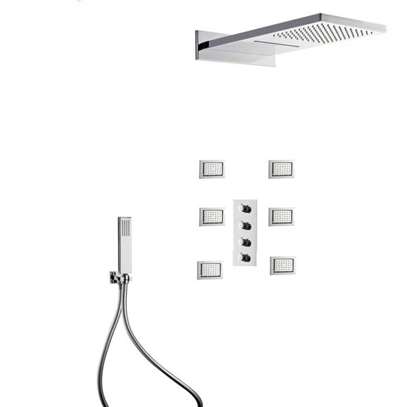 Taranto Bathroom Shower Set with Rainfall Shower Head, All in One Installation Manuals