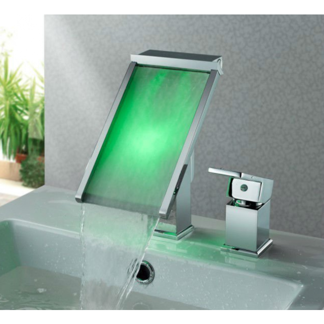 Widespread Waterfall Bathroom Sink Faucet Chrome Finish, All in One Installation Manuals