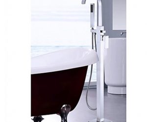 Free Standing Solid Brass Bathtub Faucets With Hand Shower