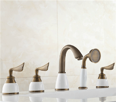 BathSignature Bathtub Faucet Antique Brass, All in One Installation Manuals