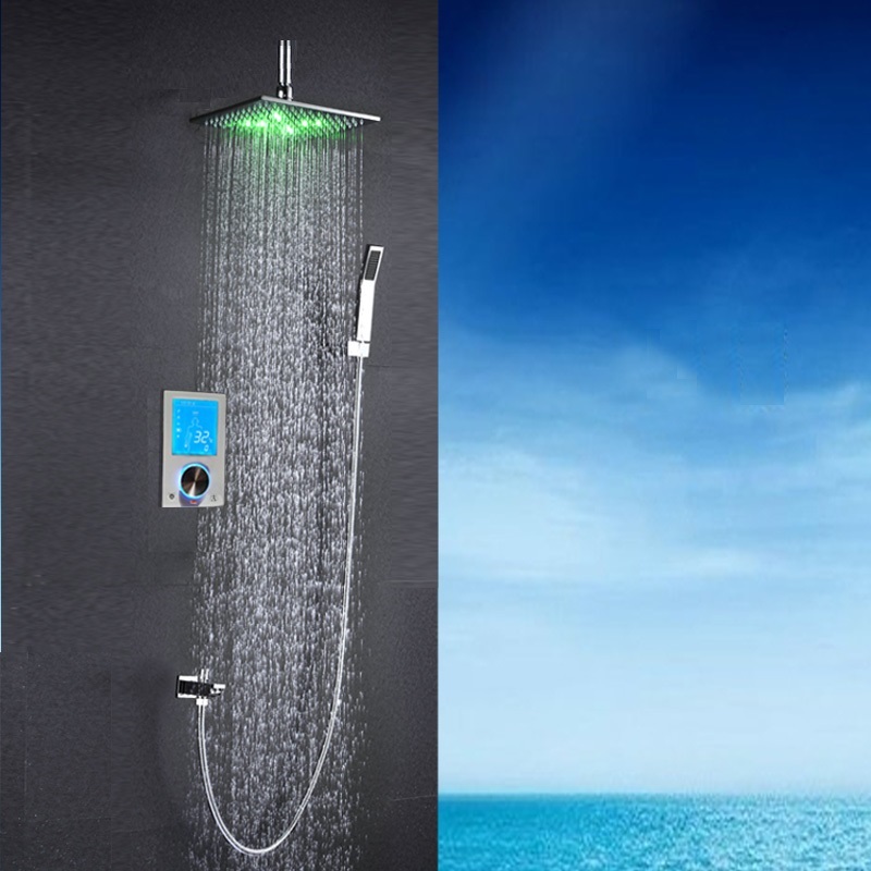 Celing Mounted Fontana Flavia Digital Color Changing LED Rainfall Shower Set, All in One Installation Manuals