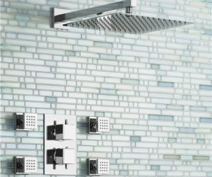 Leo Thermostatic Shower Ultra Thin Head with Adjustable Massage Body Jets