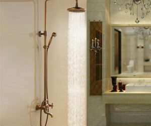 Aurélie Antique Brass Wall Mounted Shower Set