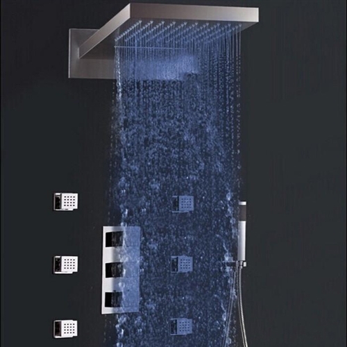 Juno 22″ LED Waterfall Shower Faucet with Shower Jet, All in One Installation Manuals