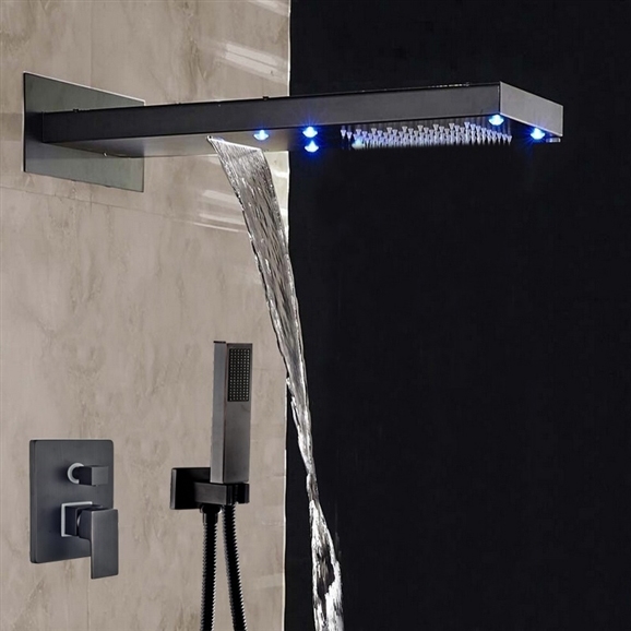 Fontana Rainfall LED Color Changes Shower Faucet Single Handle Oil Rubbed Bronze Shower, All in One Installation Manuals