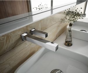 Fontana Wall Mounted Bath Sensor Faucet with Matching Auto Soap Dispenser