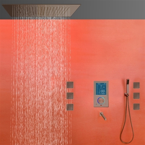 Riviera Multi Color Water Powered Led Shower with Adjustable Body Jets and Digital Mixer, All in One Installation Manuals