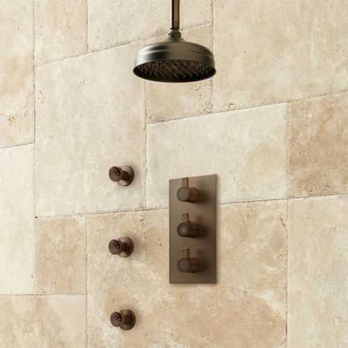 Lenox Shower System with Body Jets in Oil Rubbed Bronze Finish, All in One Installation Manuals