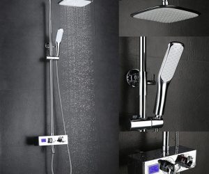 Rome Wall Mounted Chrome Shower Set with Digital Mixer