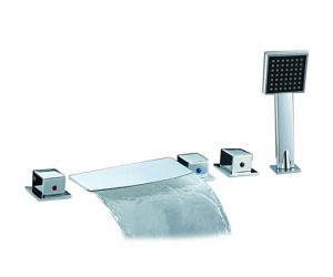 Waterfall Roman Tub Faucet with Hand Held Shower