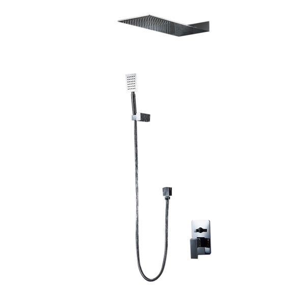 Florence Chrome Plated Bathroom Wall Mount Rainfall Shower Set, All in One Installation Manuals