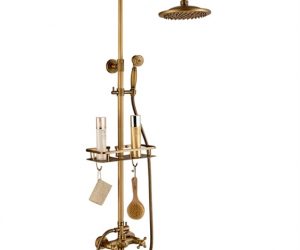 Naples Antique Brass Shower Set with Hand Shower