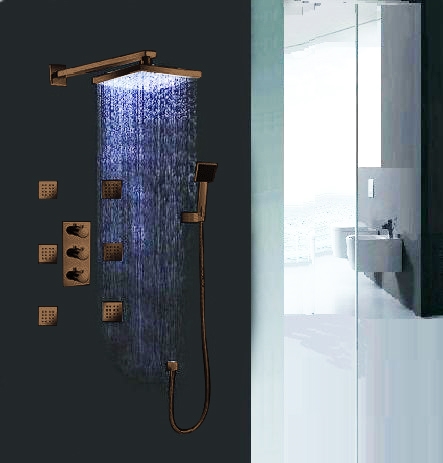 ORB Sierra Multi Color Water Powered Led Shower with Adjustable Body Jets and Mixer-Wall Mount Style, All in One Installation Manuals
