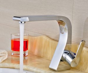 Cuneo Chrome/Black/Golden Single Handle Deck Mounted Bathroom Faucet