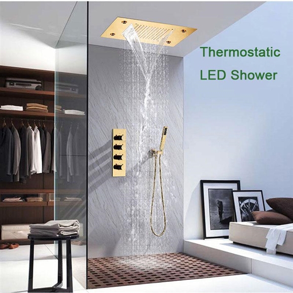 Fontana 20 Inch LED Gold Shower Head, All in One Installation Manuals