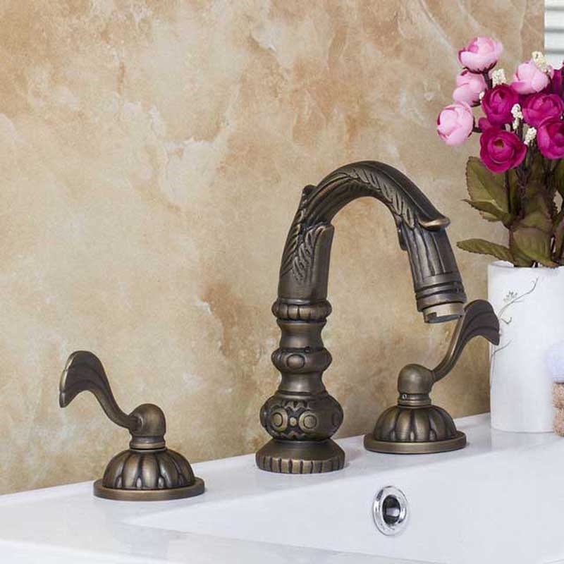 Veneto Brass Deck Mounted Antique Bronze Bathroom Faucet, All in One Installation Manuals