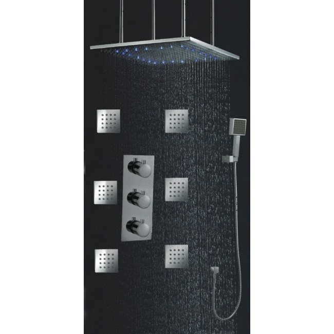 Juno Marseille 24″LED Rain Shower Head Thermostatic Shower, All in One Installation Manuals