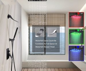 Juno ORB Water Rainfall LED Bathroom Shower with Hand Held Shower