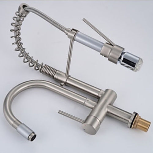 Napoli Brushed Nickel Kitchen Sink Faucet with Pull Down Spray, All in One Installation Manuals