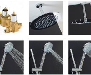 Round Thermostatic Ceiling Rainfall Showerhead System