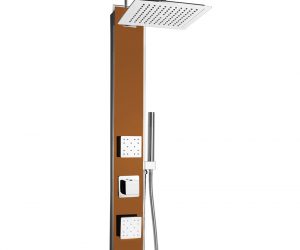 Toranto Oil Rubbed Bronze Tempered Glass Rainfall Shower Panel with Hand Shower