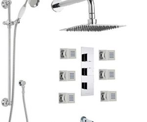Catania Square Bathroom Shower Set with Rainfall Shower Head & Hand Shower