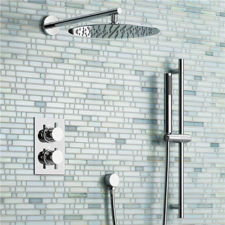 Trialo Shower Set with Built in Thermostatic Mixing Valve and Hand Held, All in One Installation Manuals