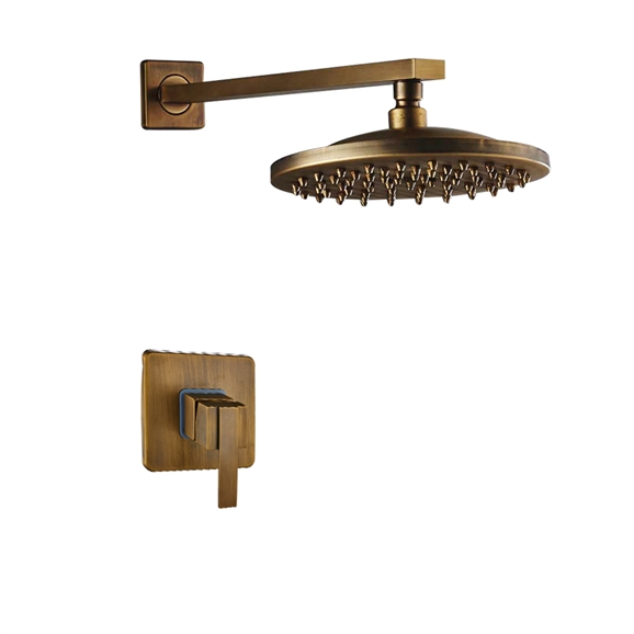 BathSelect Ancient Round Antique Brass 8&rdquo; Rainfall Wall Shower Head, All in One Installation Manuals