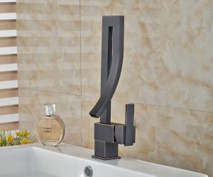 Oil Rubbed Bronze Designer Single Lever Bathroom Sink Faucet