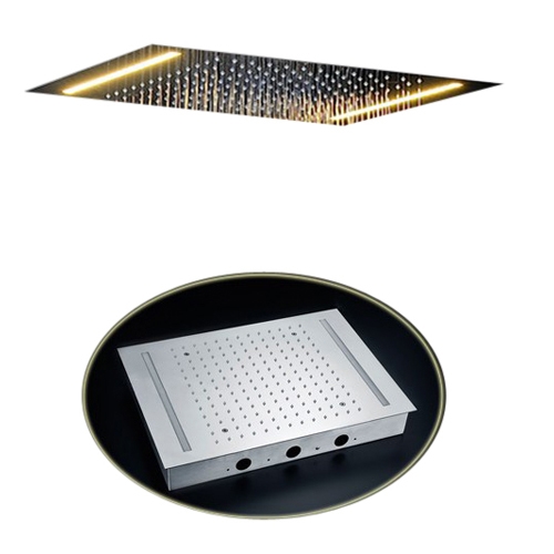 Venice Rectangular Recessed Shower Head with Single Color LED, All in One Installation Manuals