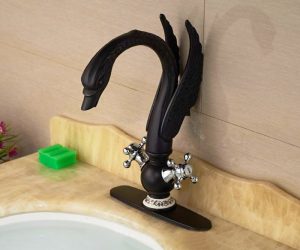 Nivelles Swan Oil Rubbed Bronze Dual Handle Bathroom Faucet