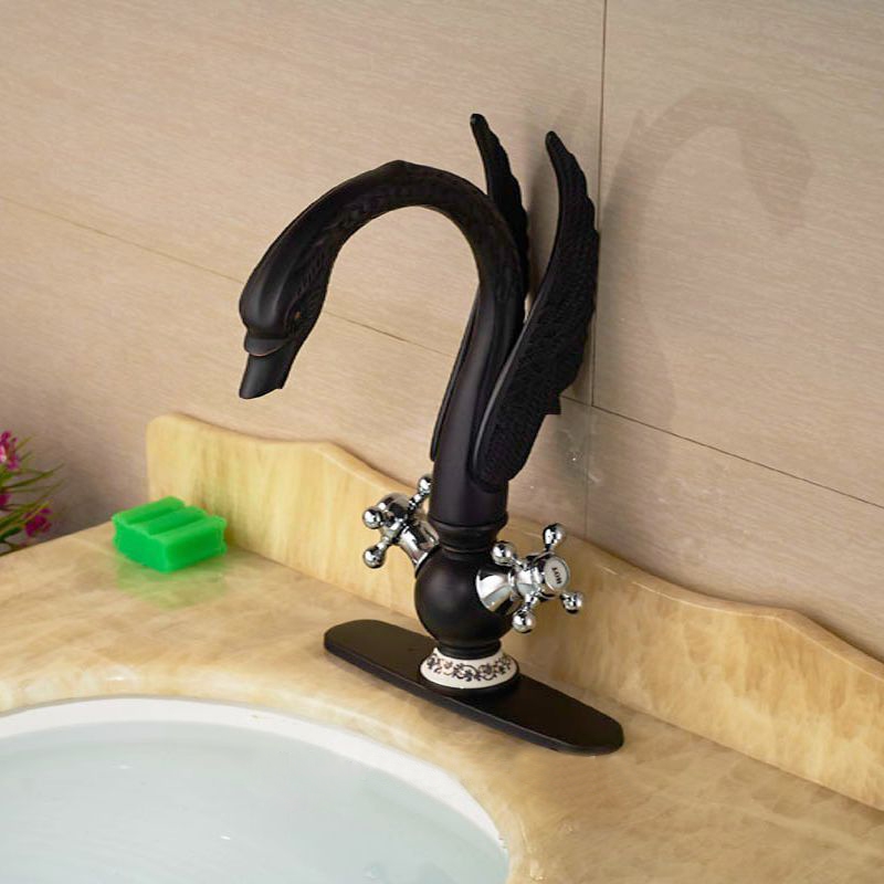 Nivelles Swan Oil Rubbed Bronze Dual Handle Bathroom Faucet, All in One Installation Manuals