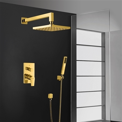 Bravat Elegant Wall Mount Gold Shower Head With Hand-Held Shower & Mixer, All in One Installation Manuals