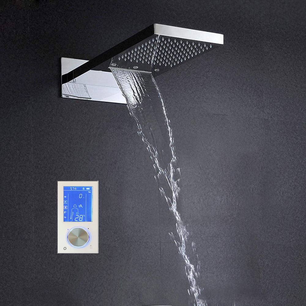 Lano 22″ Contemporary CD Chrome Finish Water Powered Led Shower Head, All in One Installation Manuals