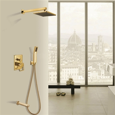 Naples Gold Wall Mount Rainfall Shower Set, All in One Installation Manuals