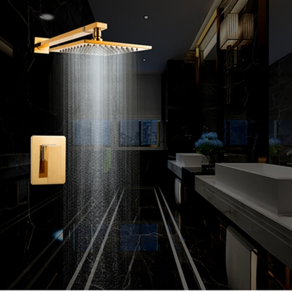 Naples Wall Mount Gold Rainfall Showerset, All in One Installation Manuals