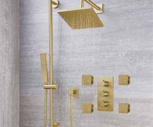 BathSelect Napoli Brushed Gold Square Rainfall Shower Set Installation Instructions